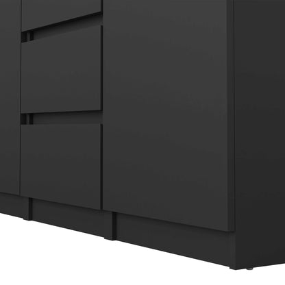 Budapest Matt Black Wooden Sideboard 4 Drawers 2 Doors