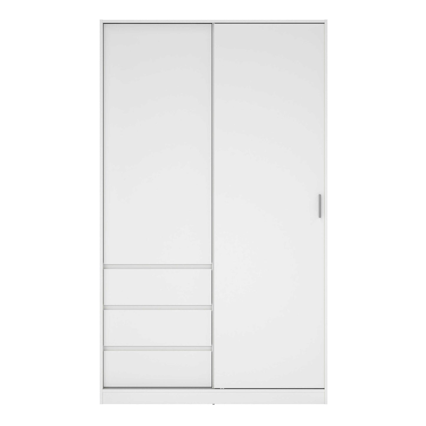 Budapest White Wooden Wardrobe 2 Doors 3 Drawers
