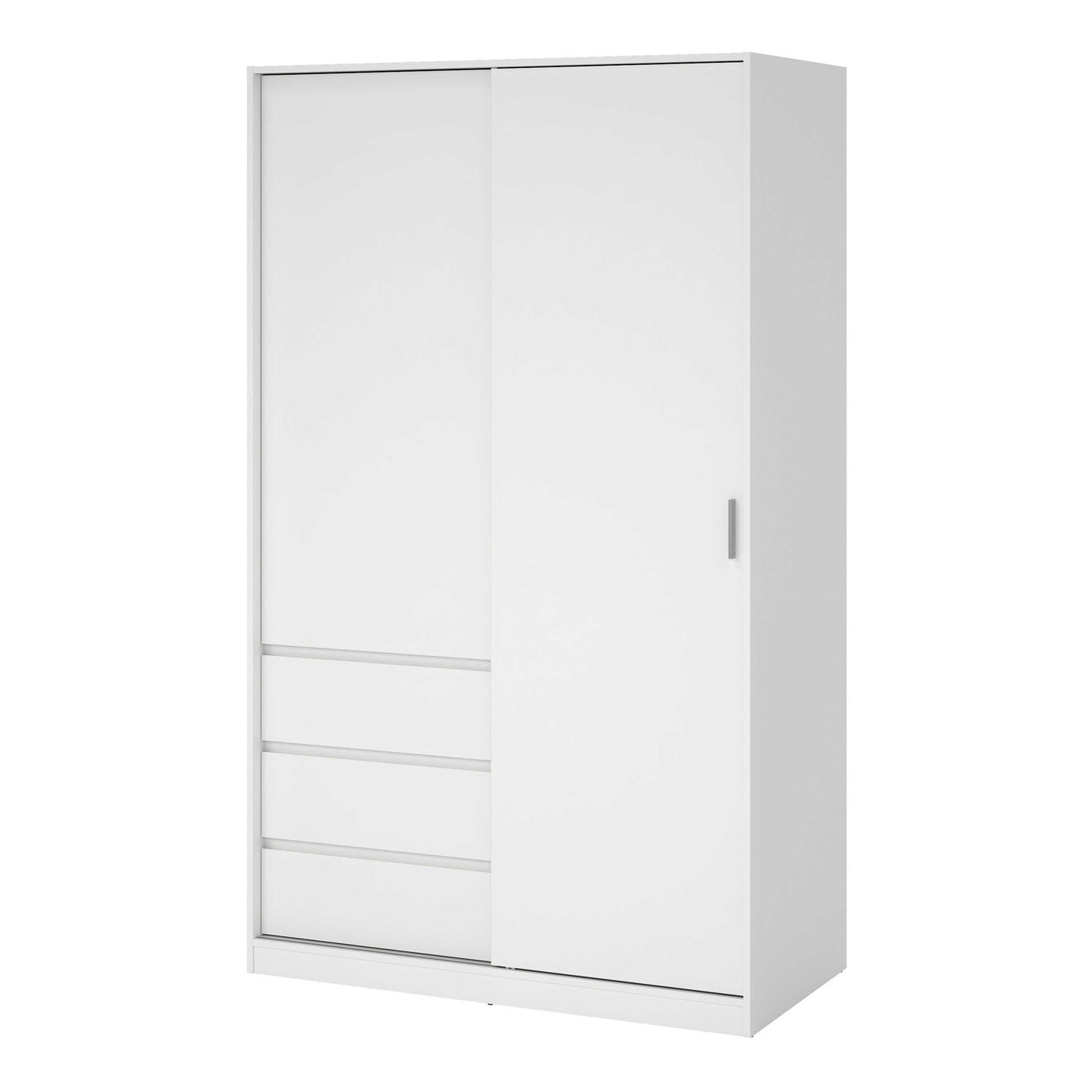 Budapest White Wooden Wardrobe 2 Doors 3 Drawers