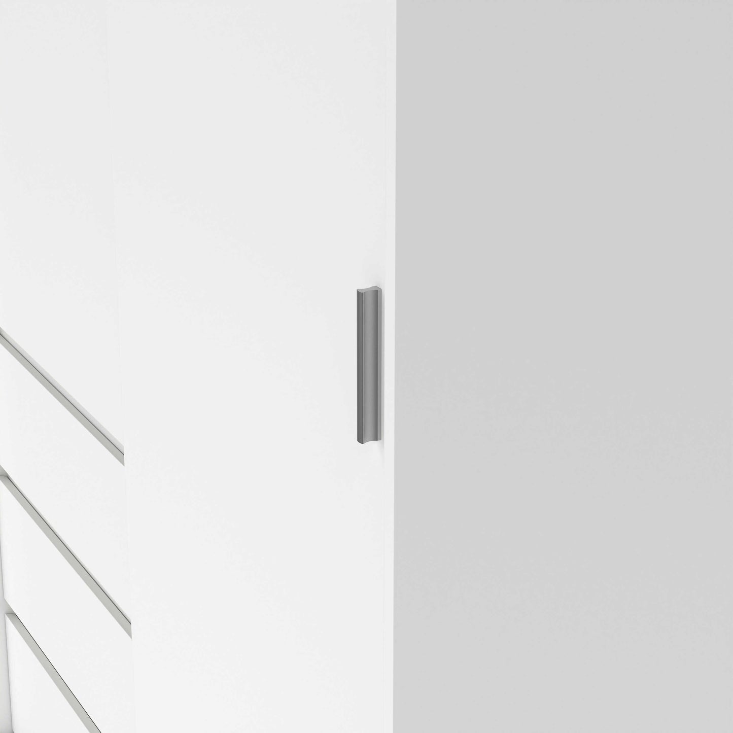 Budapest White Wooden Wardrobe 2 Doors 3 Drawers