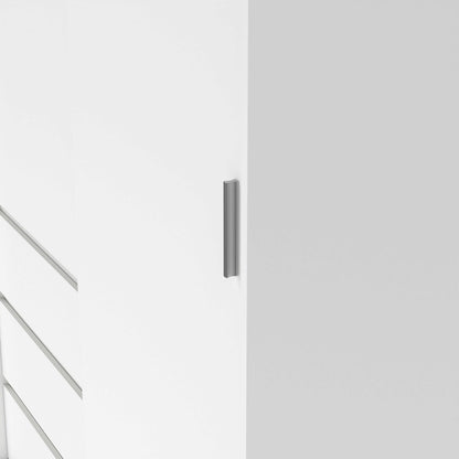 Budapest White Wooden Wardrobe 2 Doors 3 Drawers