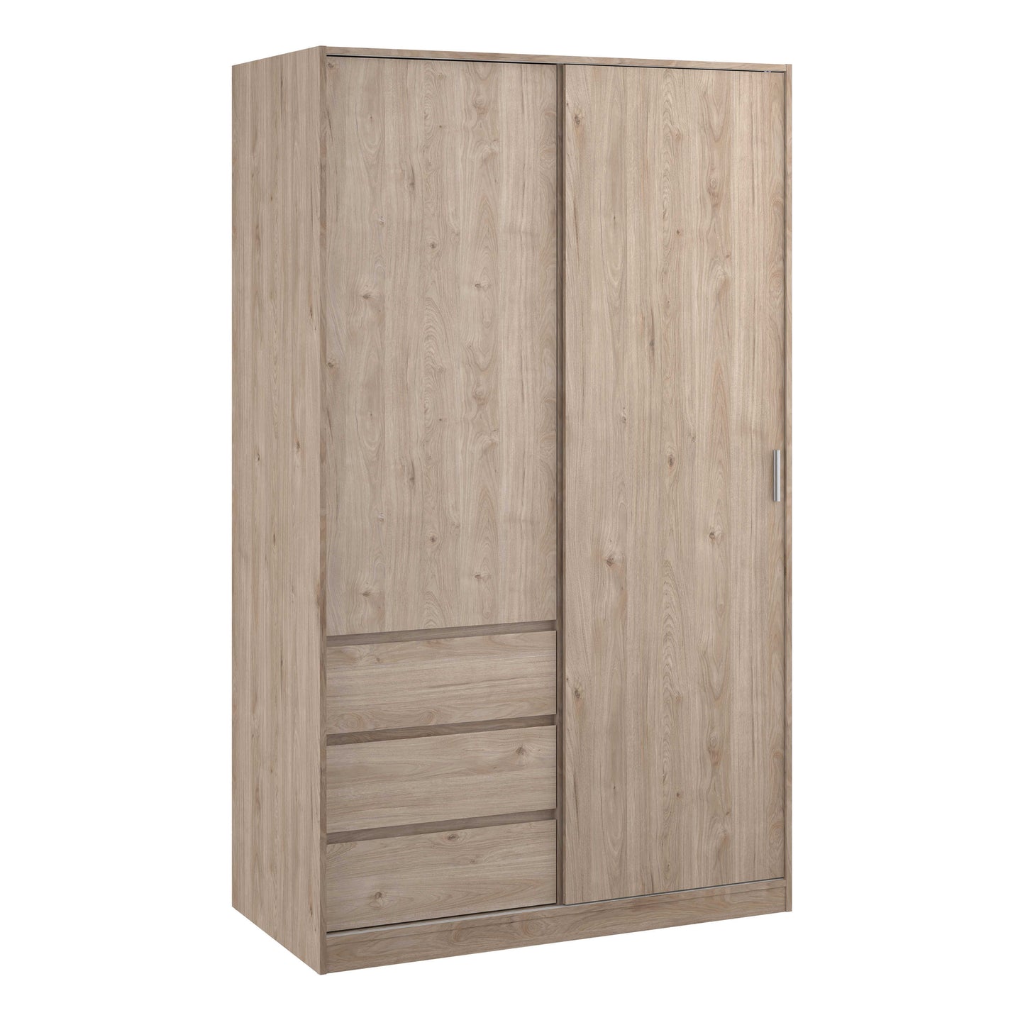 Budapest Natural Oak Effect Wood Wardrobe 2 Doors 3 Drawers