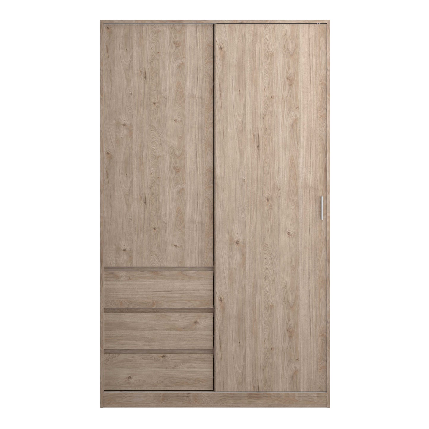 Budapest Natural Oak Effect Wood Wardrobe 2 Doors 3 Drawers