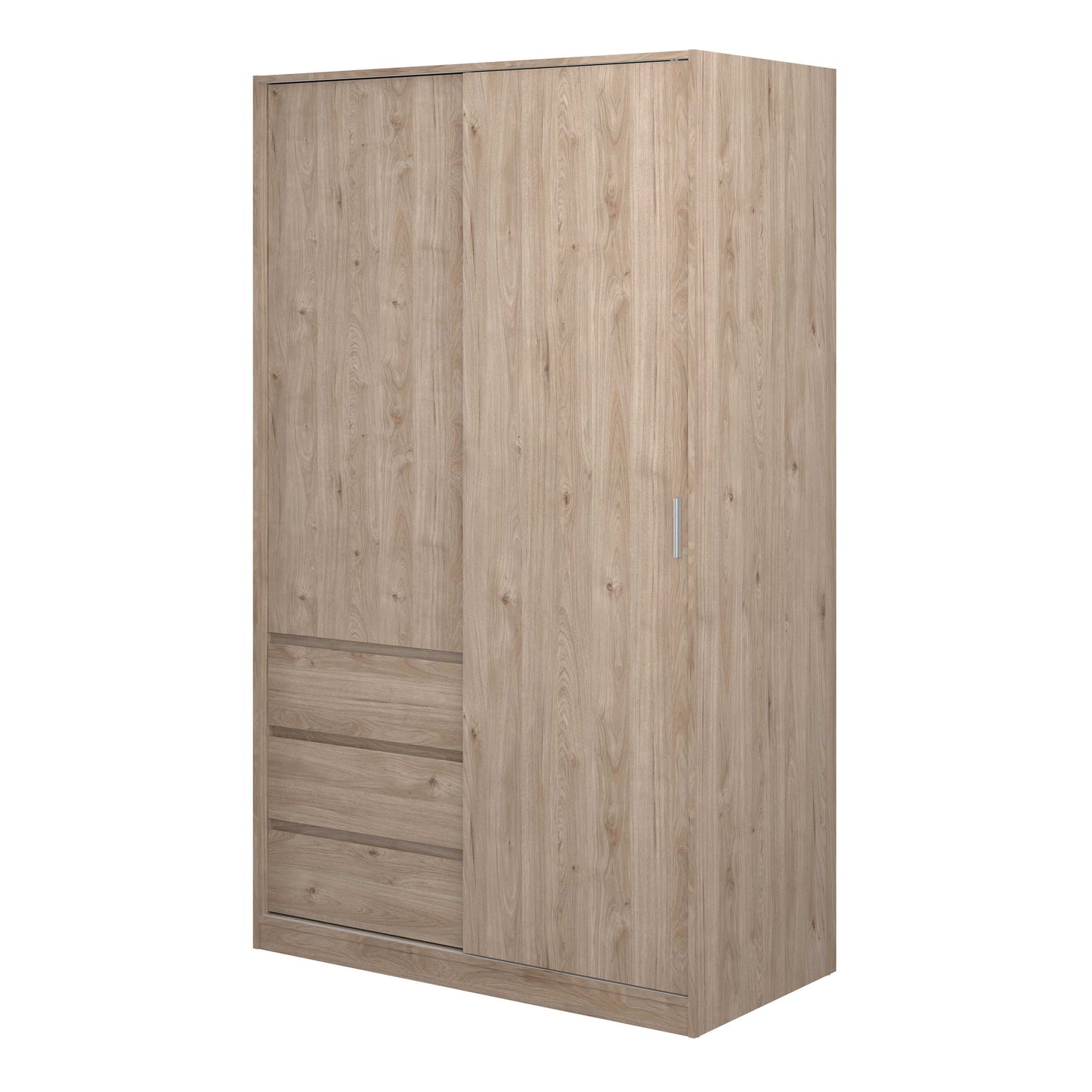 Budapest Natural Oak Effect Wood Wardrobe 2 Doors 3 Drawers