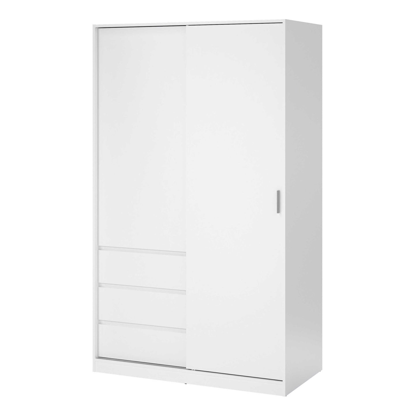 Budapest White Wooden Wardrobe 2 Doors 3 Drawers