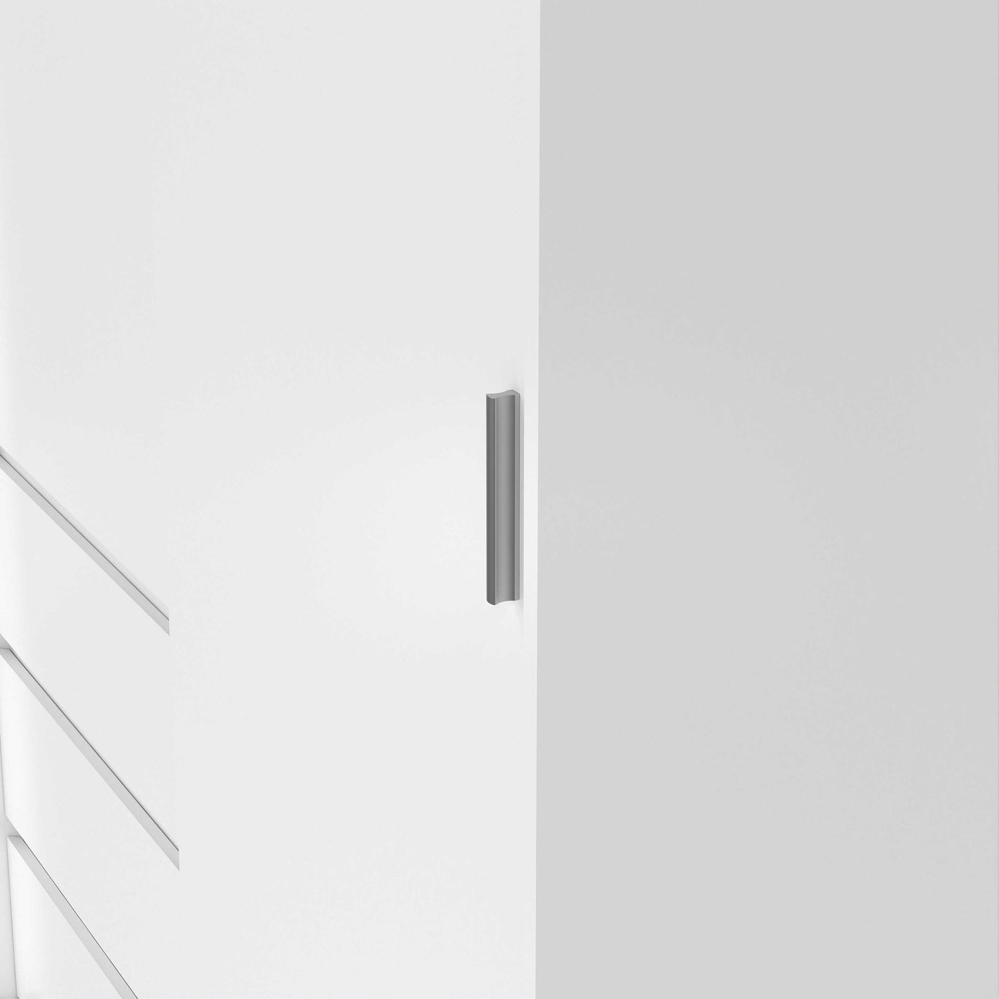 Budapest White Wooden Wardrobe 2 Doors 3 Drawers