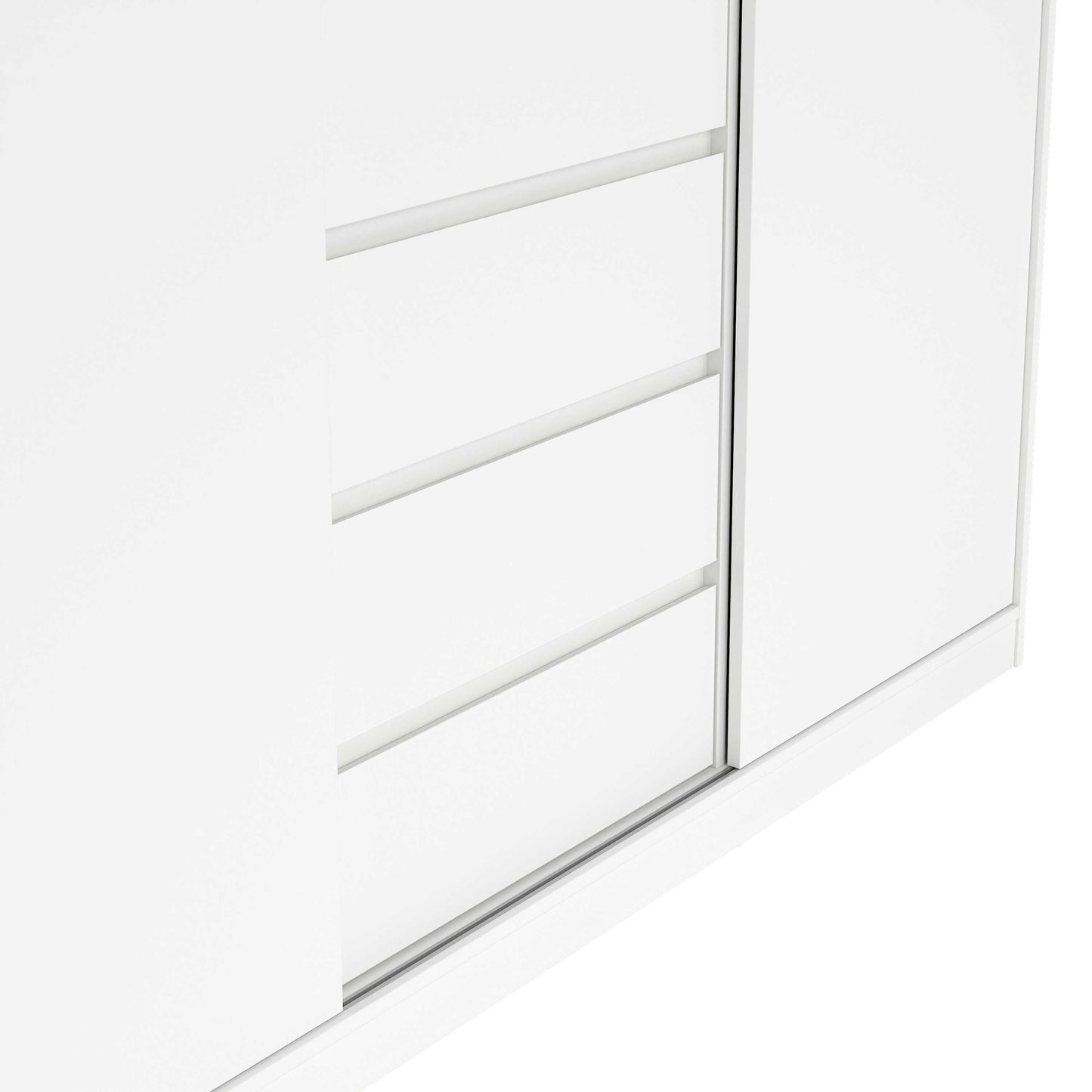 Budapest White Wooden Wardrobe 3 Doors 3 Drawers