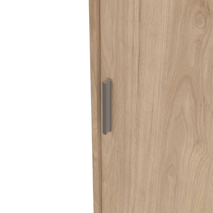 Budapest Natural Oak Effect Wood Wardrobe 3 Doors 3 Drawers