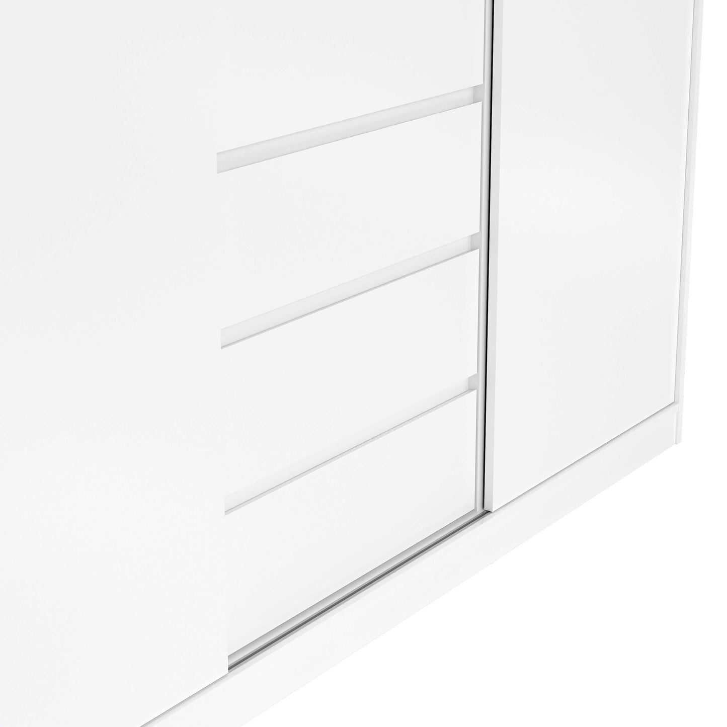 Budapest White Wooden Wardrobe 3 Doors 3 Drawers