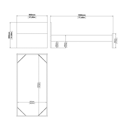 Budapest 3ft Single Black Wooden Bed Frame