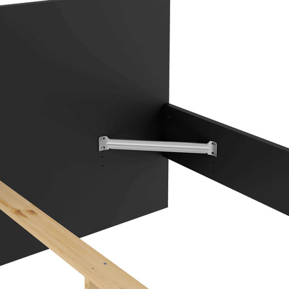Budapest 4ft6 Double Black Wooden Bed Frame