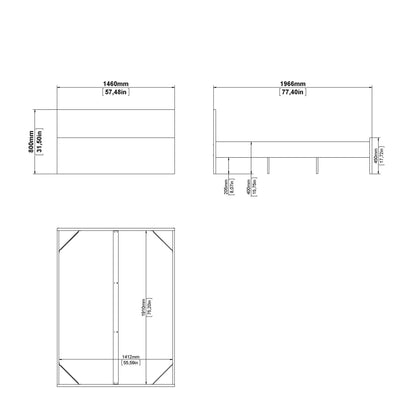 Budapest 4ft6 Double White Wooden Bed Frame
