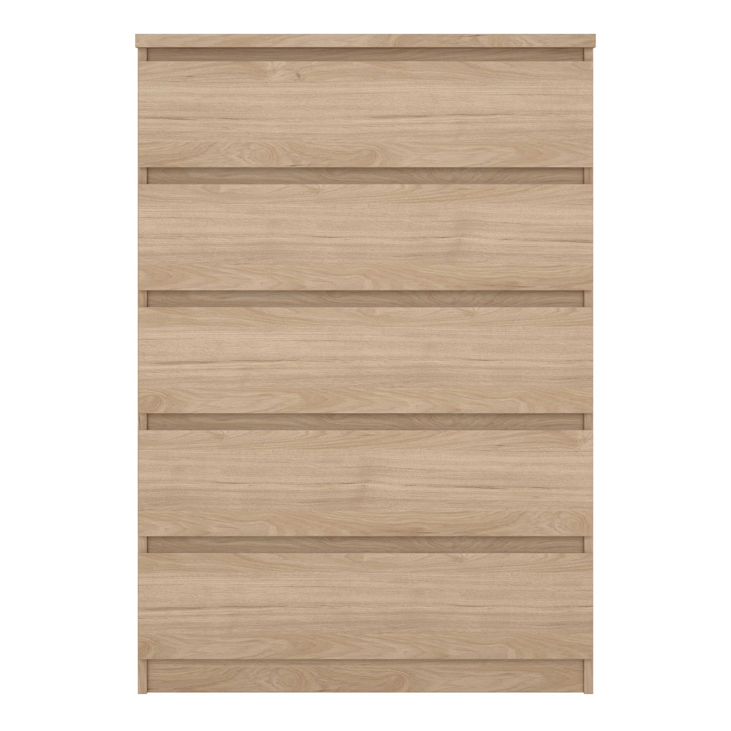 Budapest Tall Natural Oak Effect Wooden Chest 5 Drawers