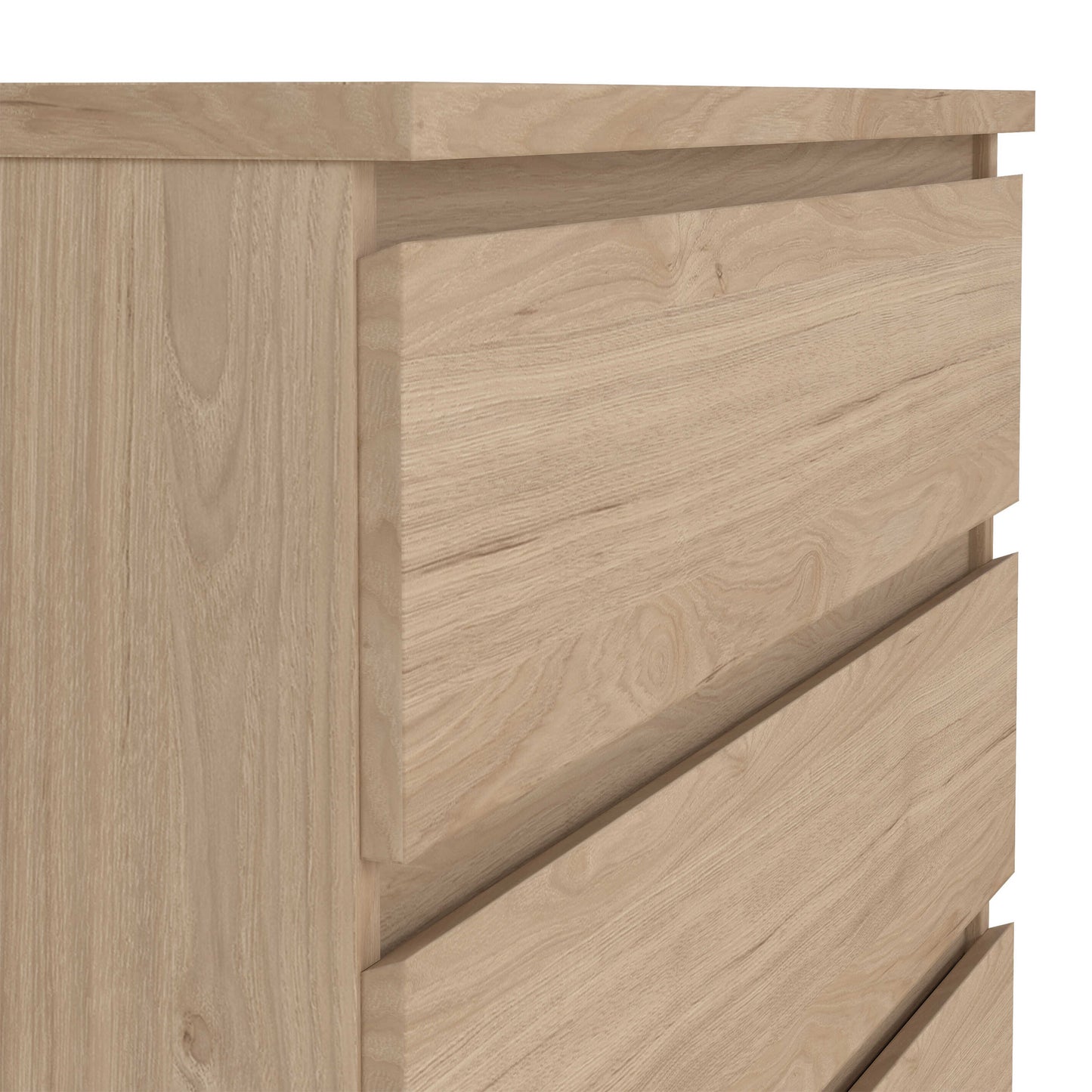 Budapest Tall Natural Oak Effect Wooden Chest 5 Drawers