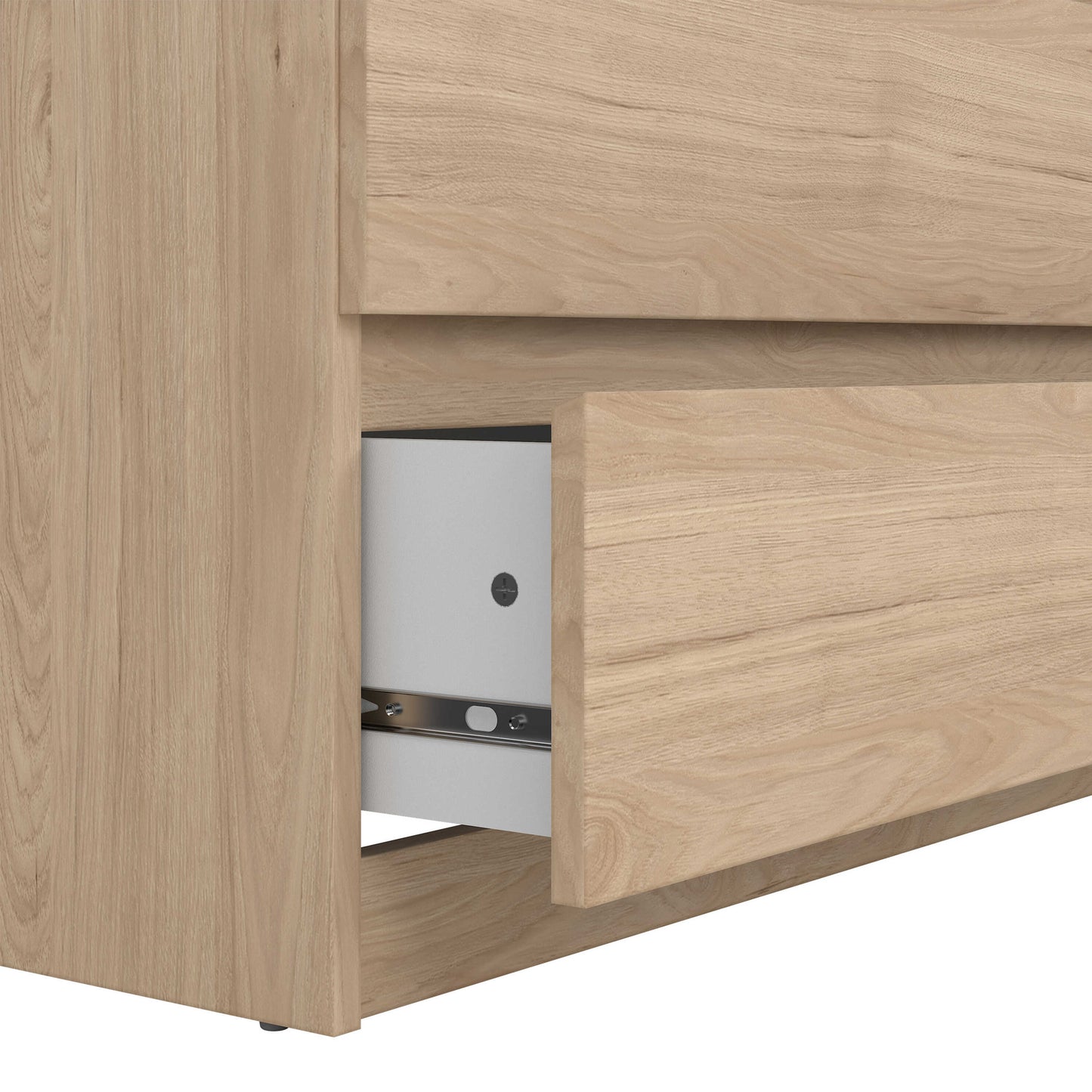 Budapest Tall Natural Oak Effect Wooden Chest 5 Drawers