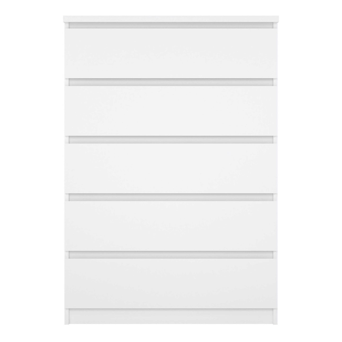Budapest Tall White Wooden Chest 5 Drawers