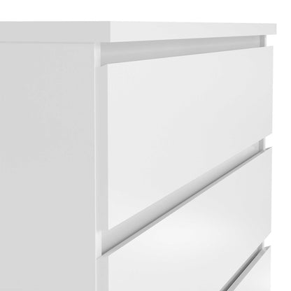 Budapest Tall White Wooden Chest 5 Drawers