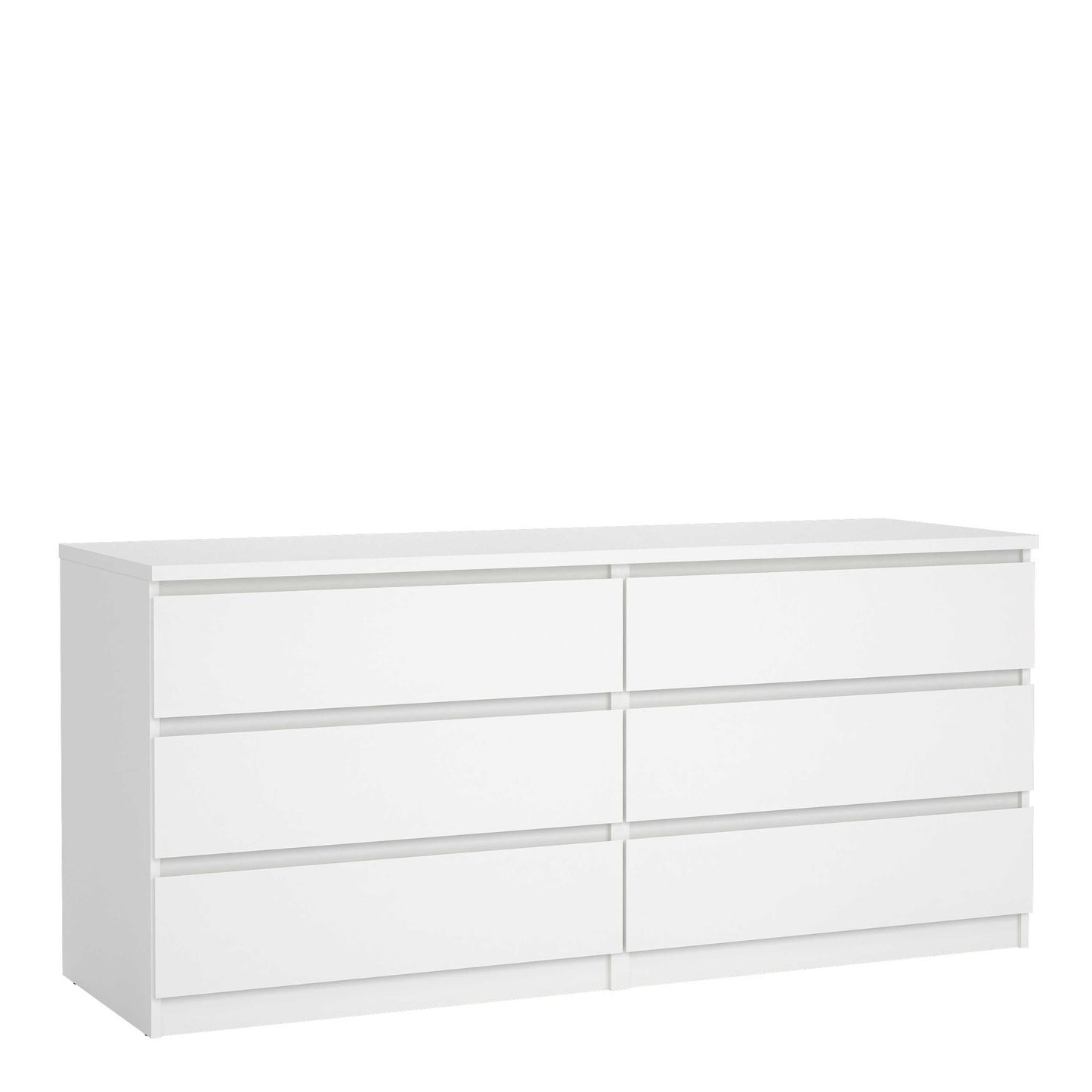 Budapest White Wooden Wide Chest 6 Drawers