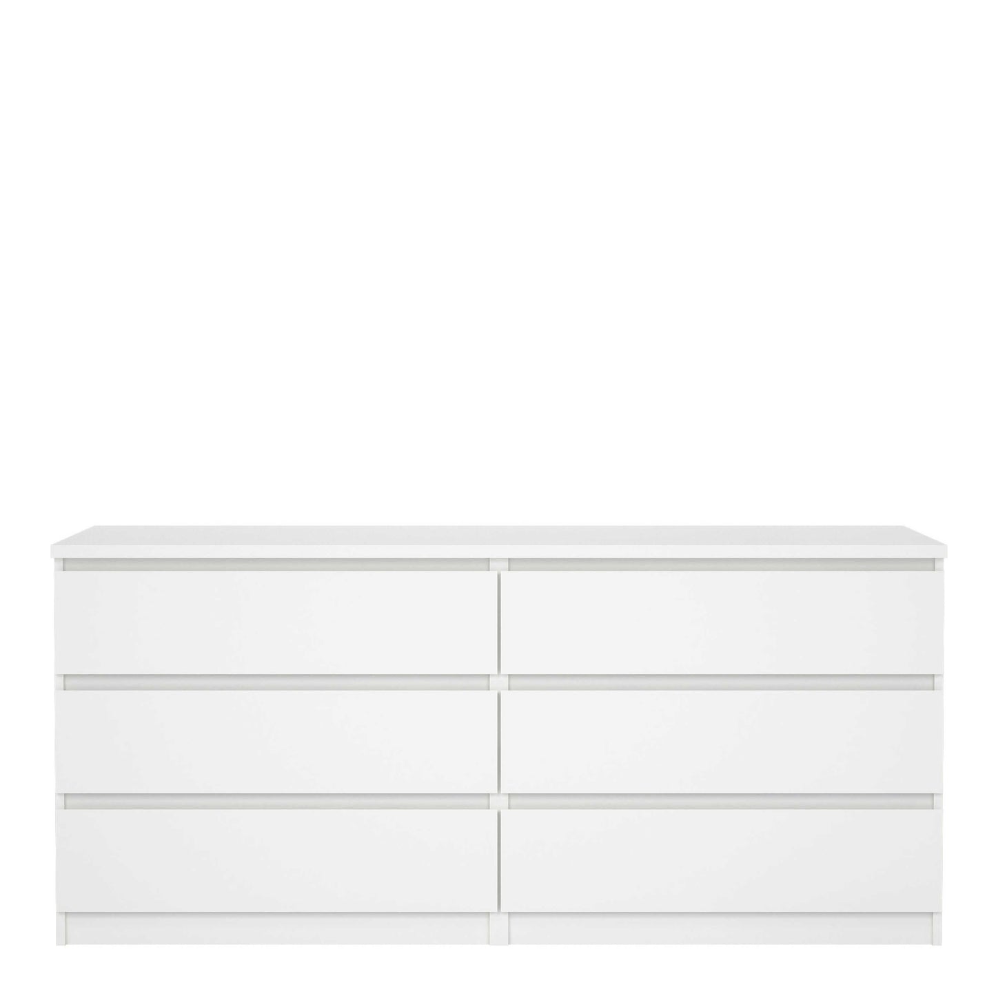Budapest White Wooden Wide Chest 6 Drawers