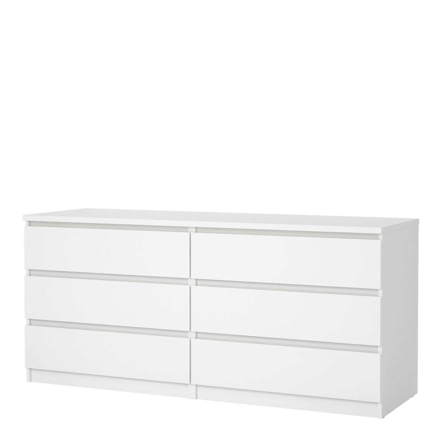 Budapest White Wooden Wide Chest 6 Drawers