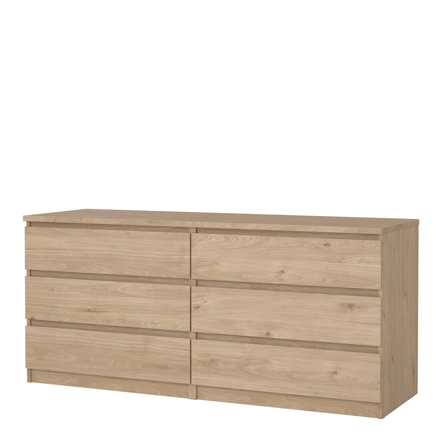 Budapest Natural Oak Effect Wood Wide Chest 6 Drawers