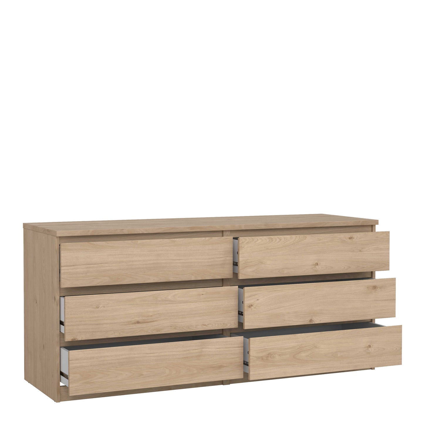 Budapest Natural Oak Effect Wood Wide Chest 6 Drawers