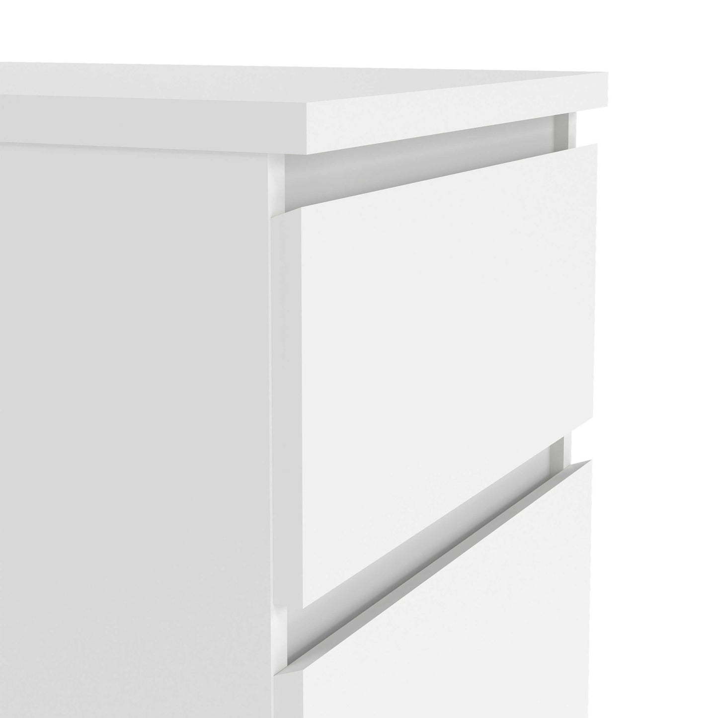 Budapest White Wooden Narrow Chest 5 Drawers