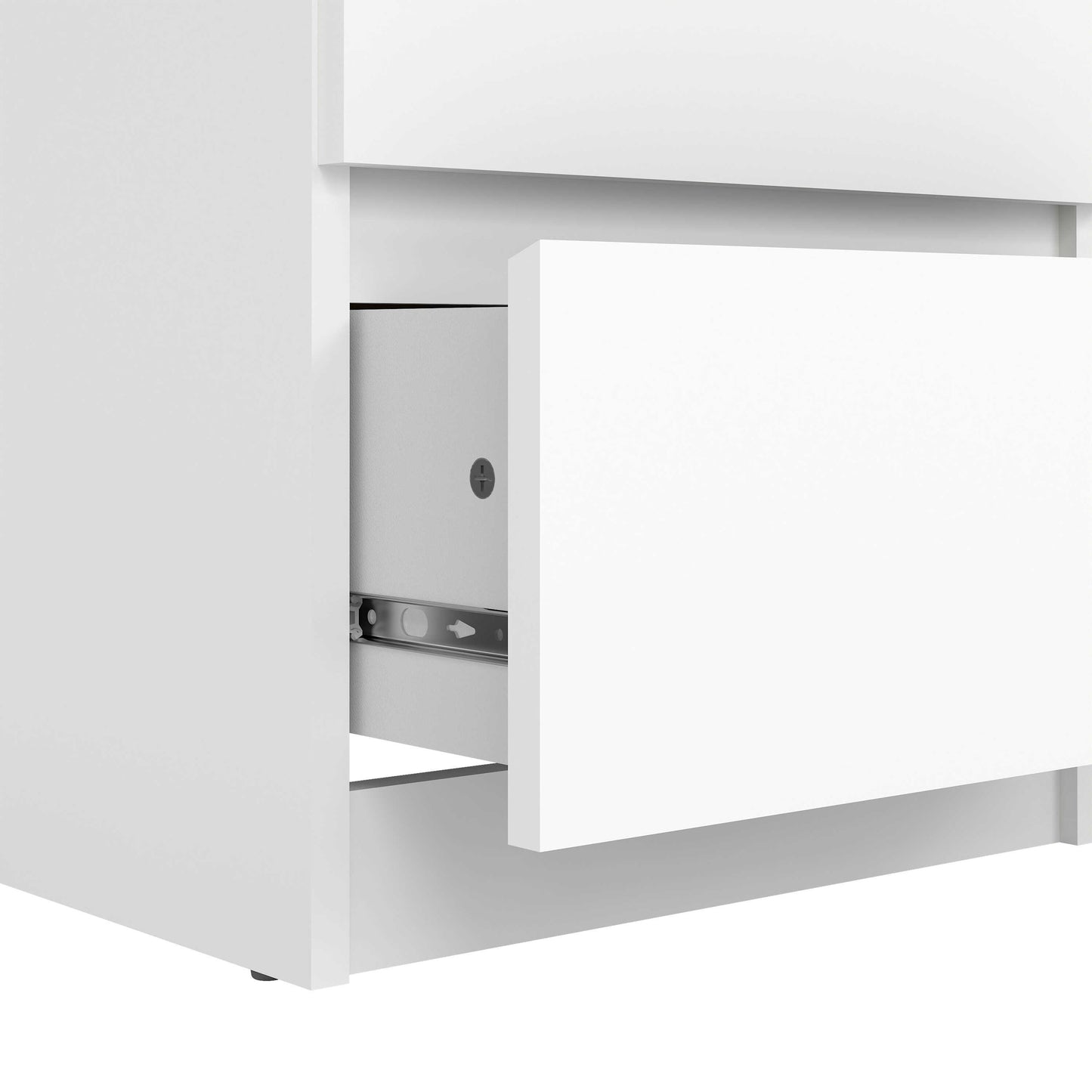 Budapest White Wooden Narrow Chest 5 Drawers