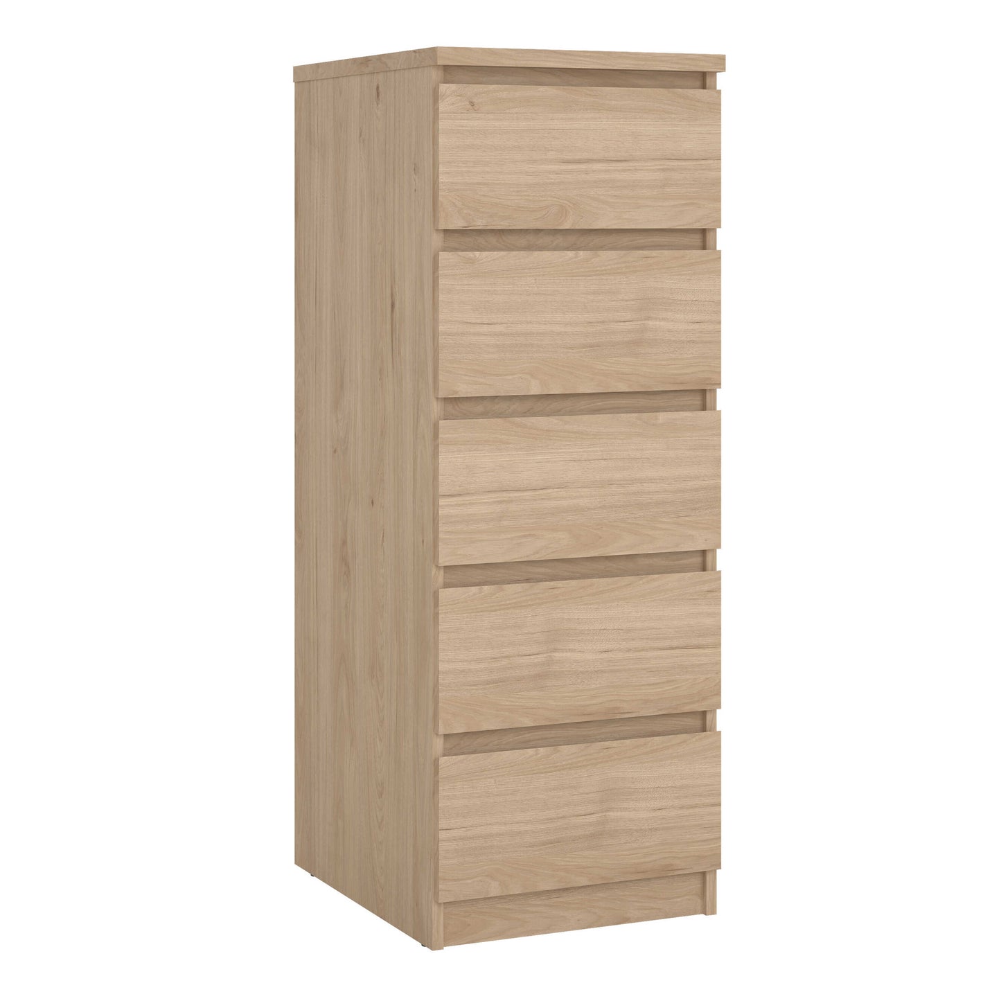 Budapest Natural Oak Effect Wood Narrow Chest 5 Drawers
