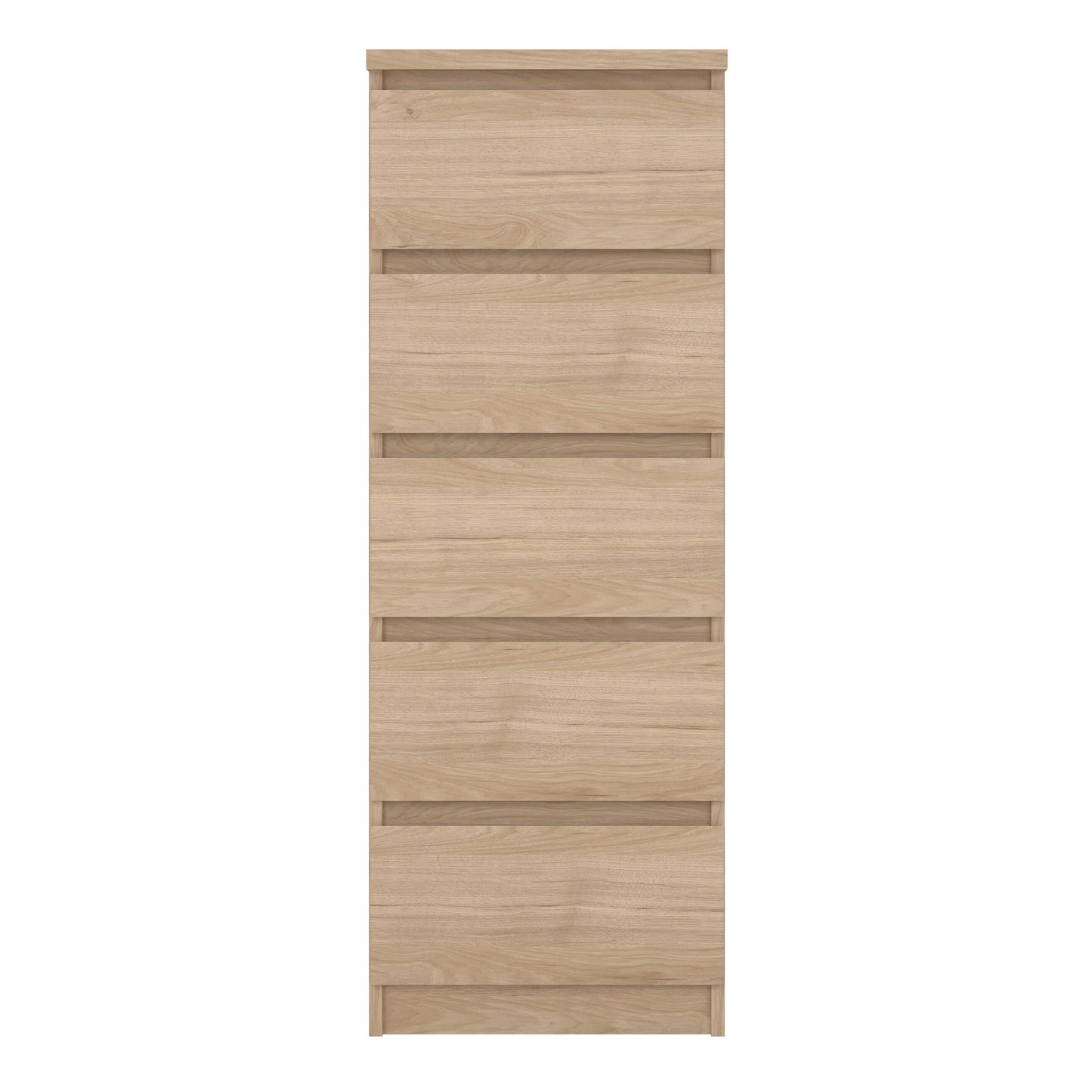 Budapest Natural Oak Effect Wood Narrow Chest 5 Drawers