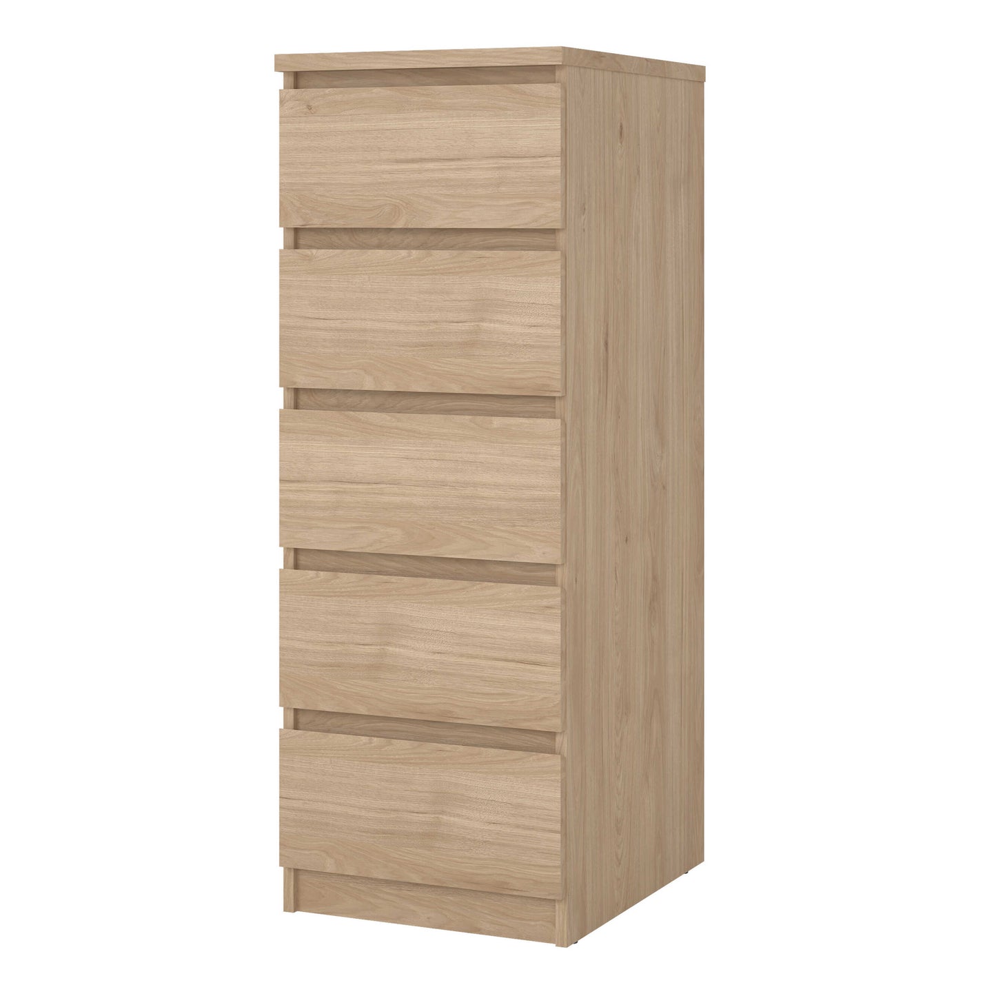 Budapest Natural Oak Effect Wood Narrow Chest 5 Drawers