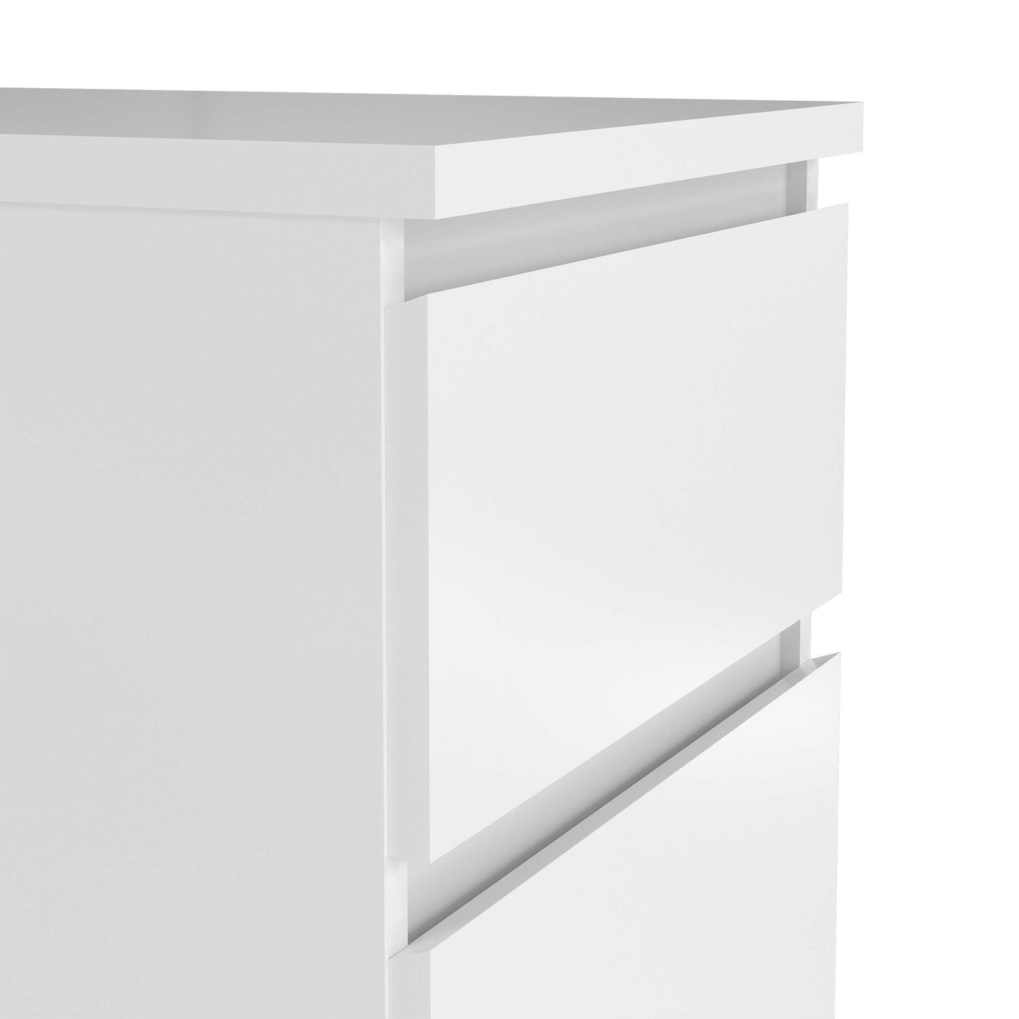 Budapest White Wood Narrow Chest 5 Drawers