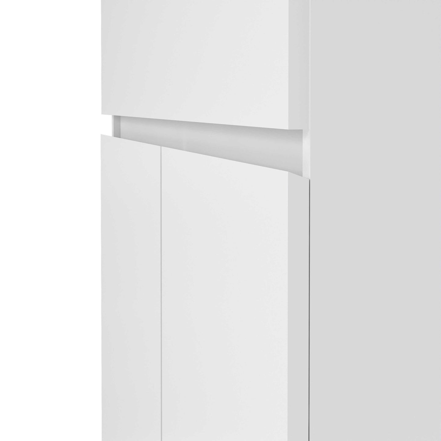 Budapest White Wooden Tall Sideboard 1 Drawer 2 Doors