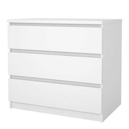 Budapest White Wooden Storage Chest 3 Drawers