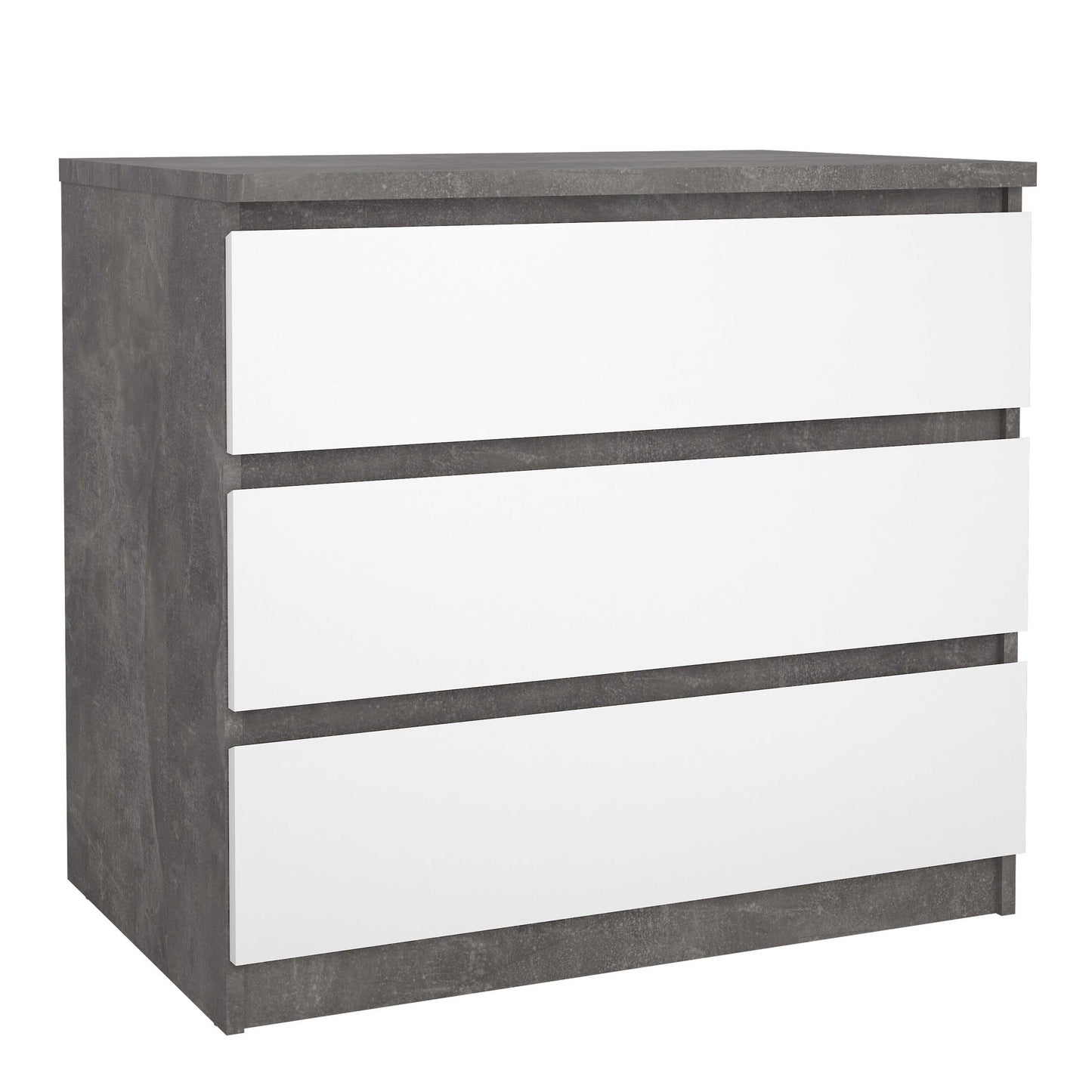 Budapest Concrete Effect and White Wooden Chest 3 Drawers