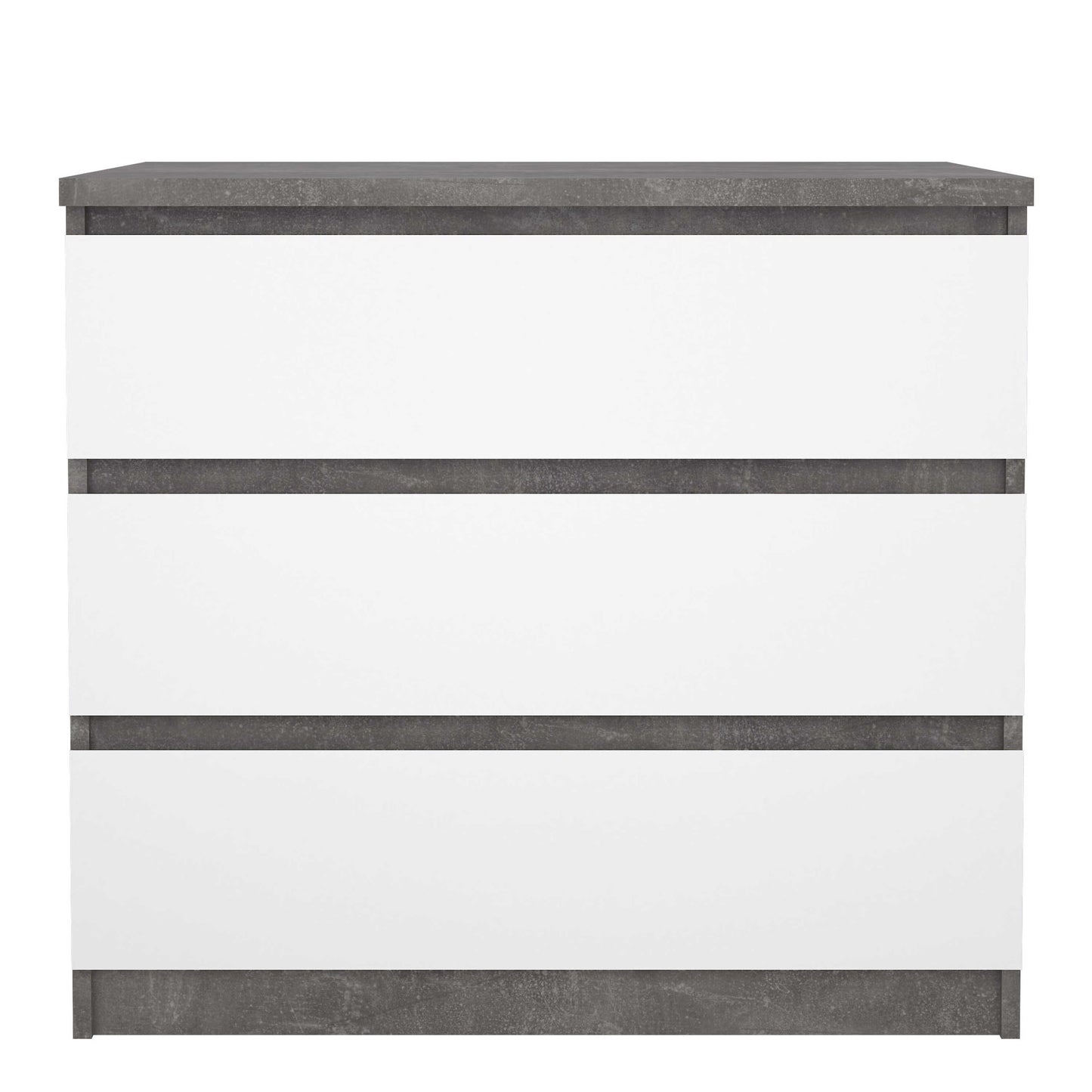 Budapest Concrete Effect and White Wooden Chest 3 Drawers
