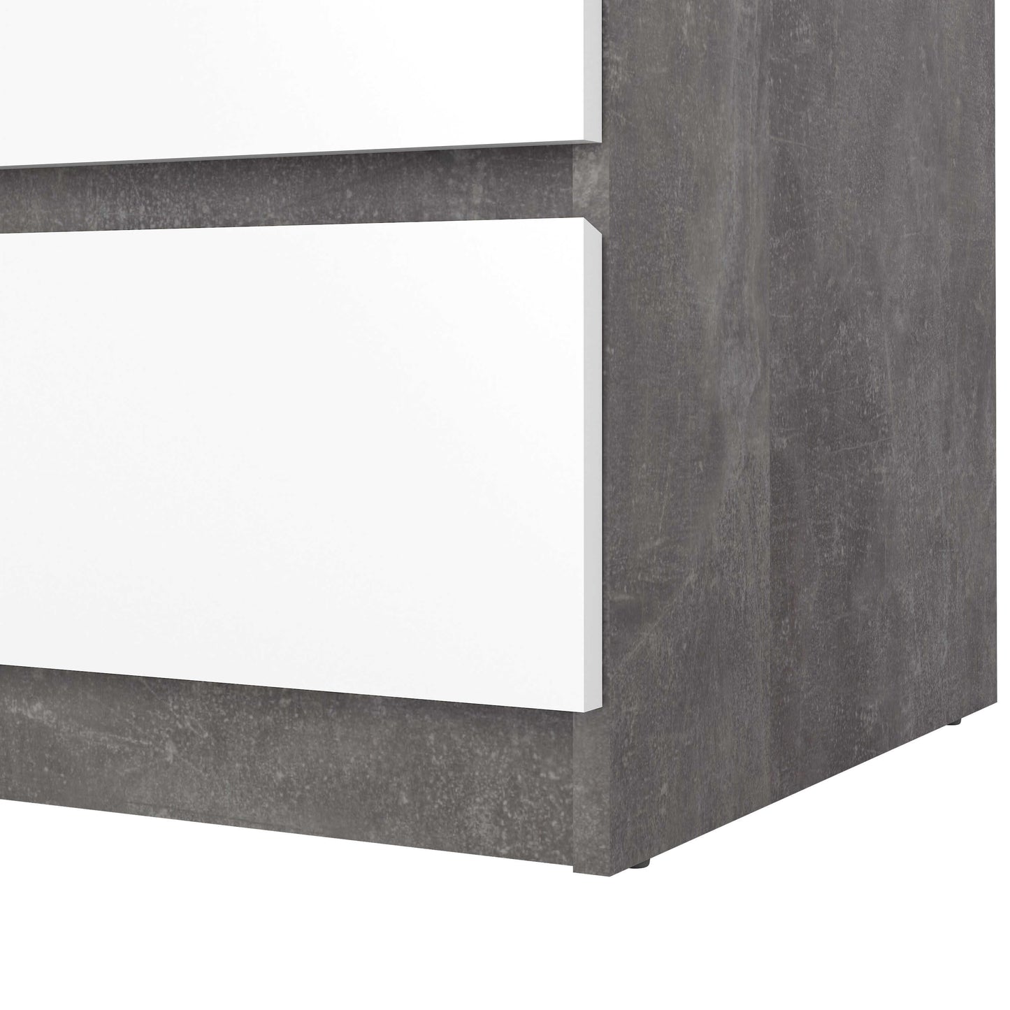 Budapest Concrete Effect and White Wooden Chest 3 Drawers