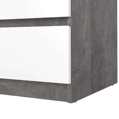 Budapest Concrete Effect and White Wooden Chest 3 Drawers