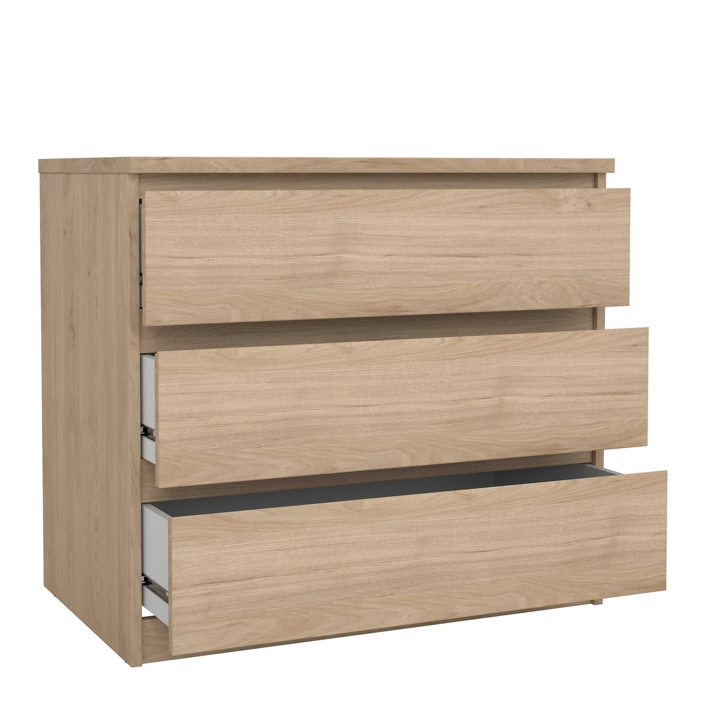 Budapest Natural Oak Effect Wooden Storage Chest 3 Drawers