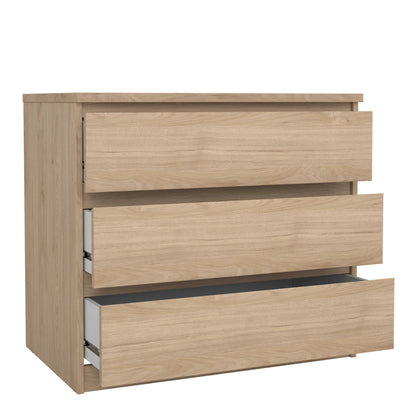 Budapest Natural Oak Effect Wooden Storage Chest 3 Drawers