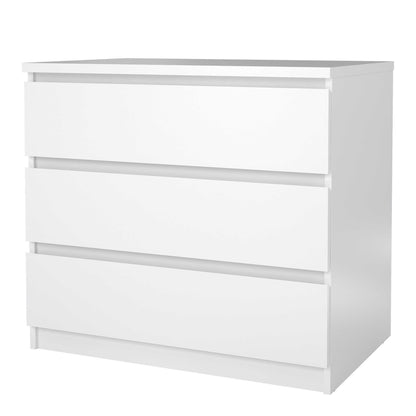 Budapest White Wooden Storage Chest 3 Drawers