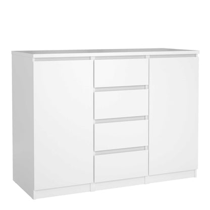 Budapest White Wooden Sideboard 4 Drawers 2 Doors