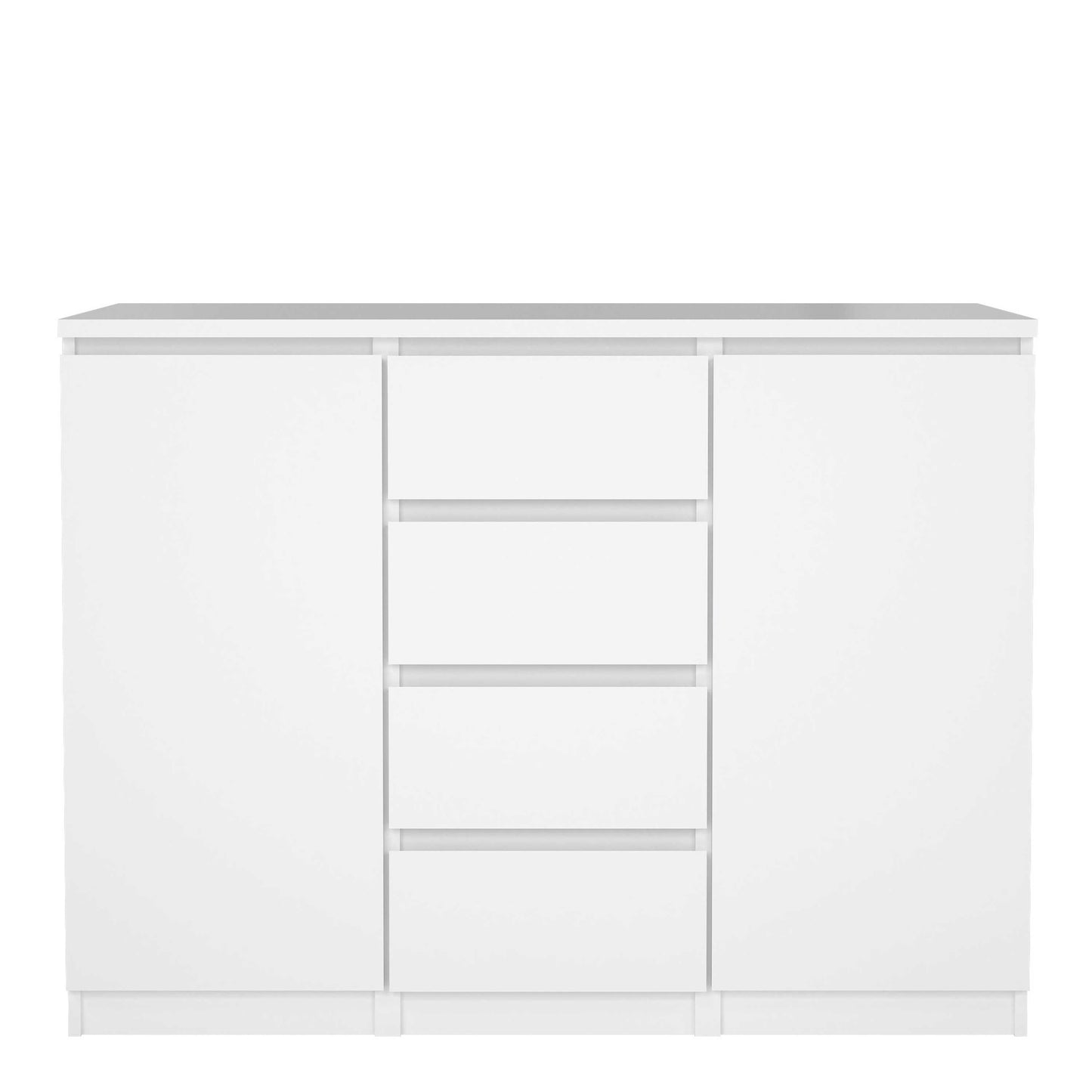 Budapest White Wooden Sideboard 4 Drawers 2 Doors