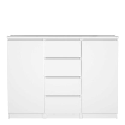 Budapest White Wooden Sideboard 4 Drawers 2 Doors