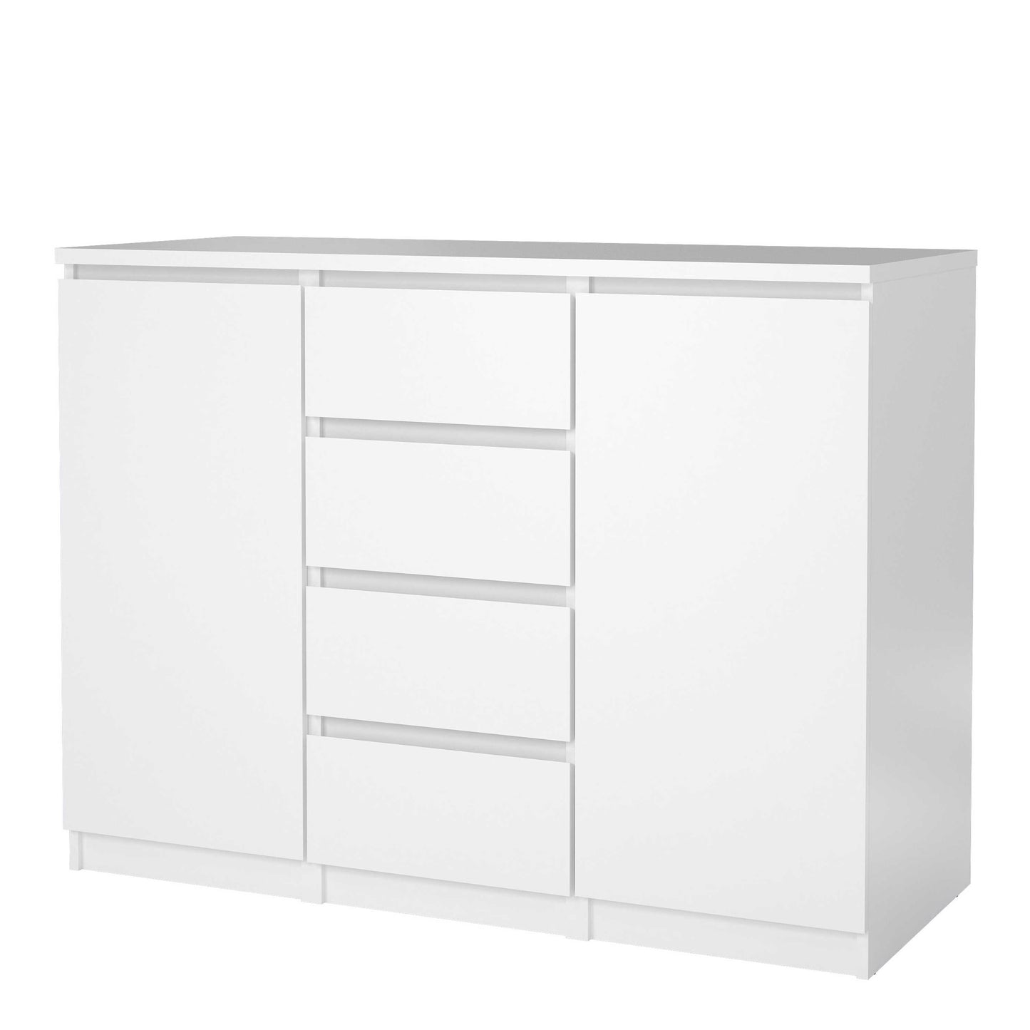 Budapest White Wooden Sideboard 4 Drawers 2 Doors