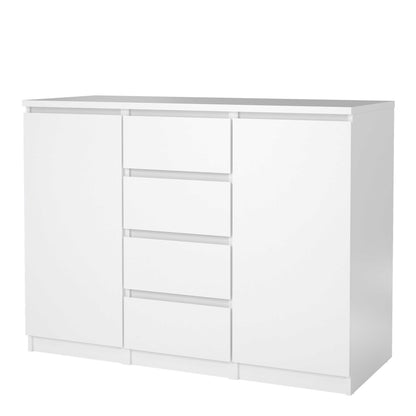 Budapest White Wooden Sideboard 4 Drawers 2 Doors