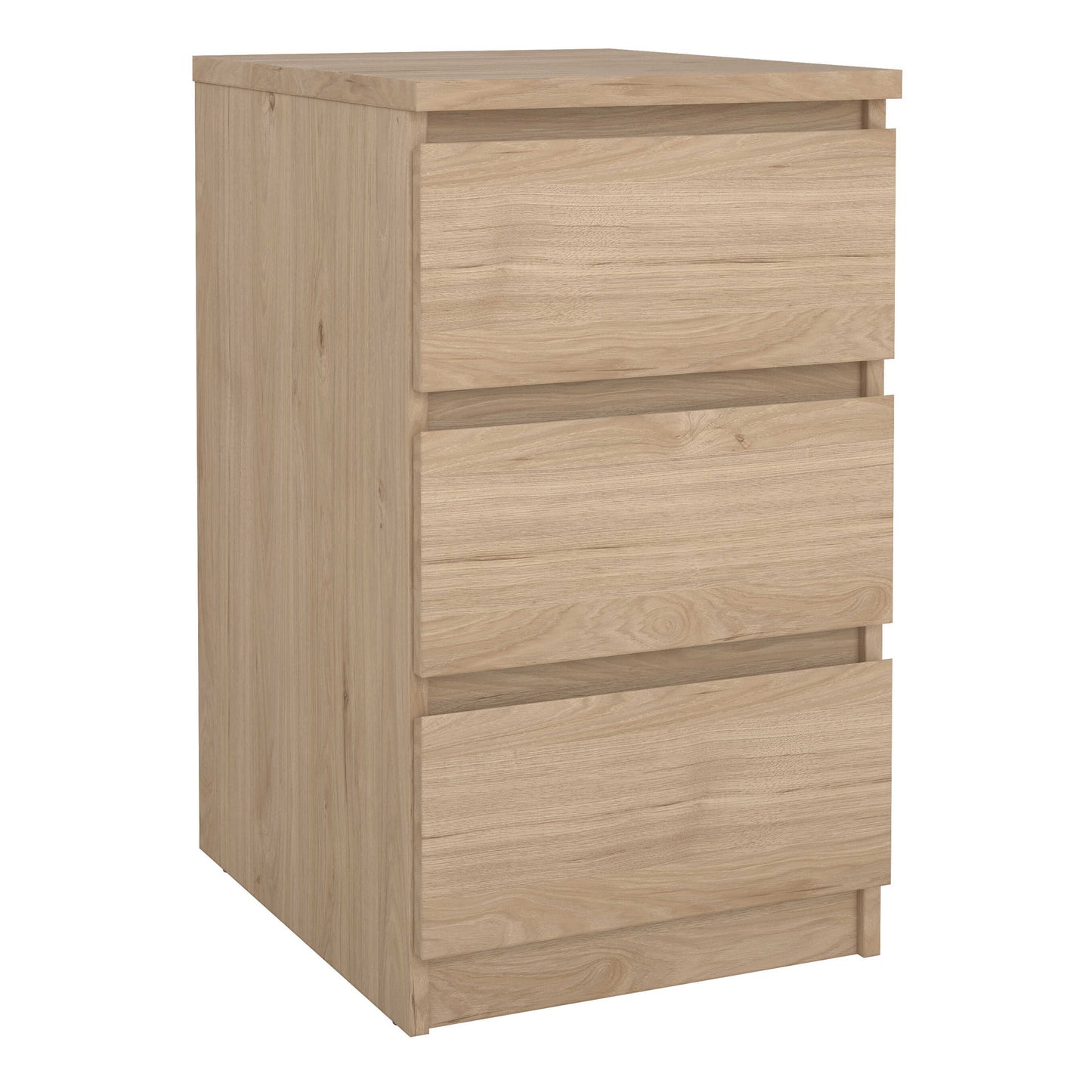 Budapest Natural Oak Effect Wooden Bedside Table 3 Drawers