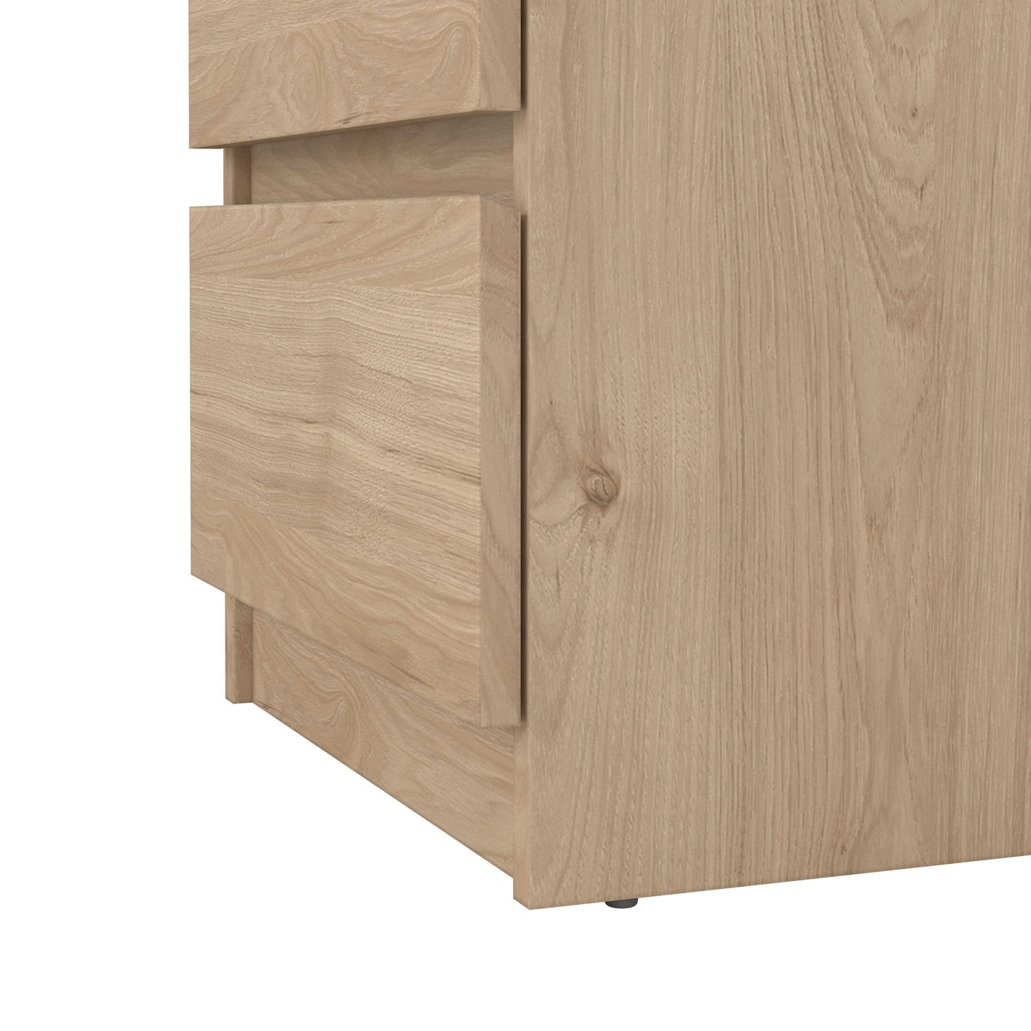 Budapest Natural Oak Effect Wooden Bedside Table 3 Drawers