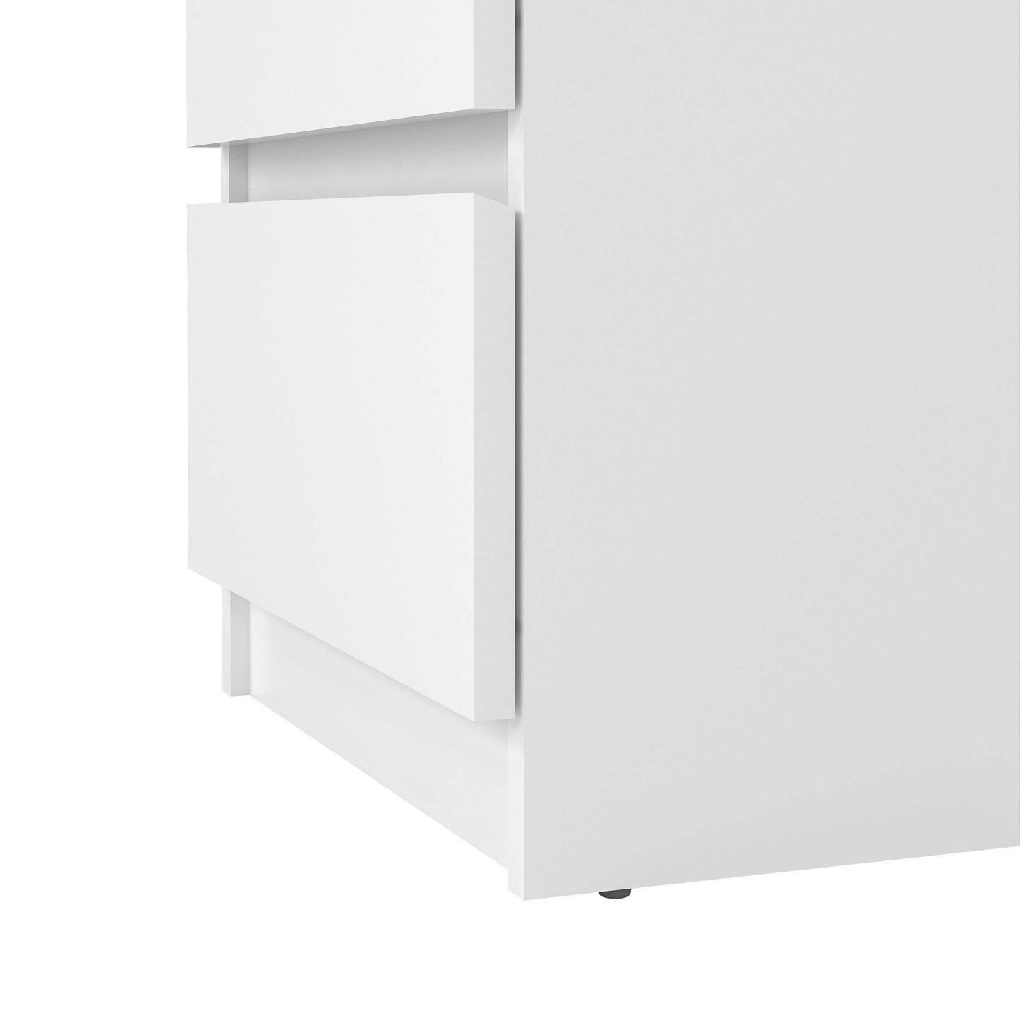 Budapest White Wooden Bedside Table 3 Drawers