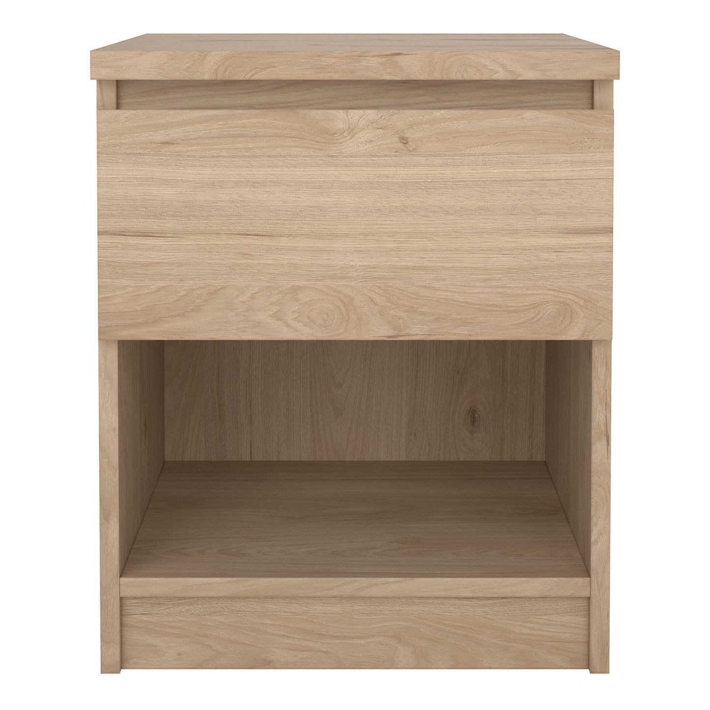 Budapest Natural Oak Effect Wooden Bedside Table 1 Drawer 1 Shelf